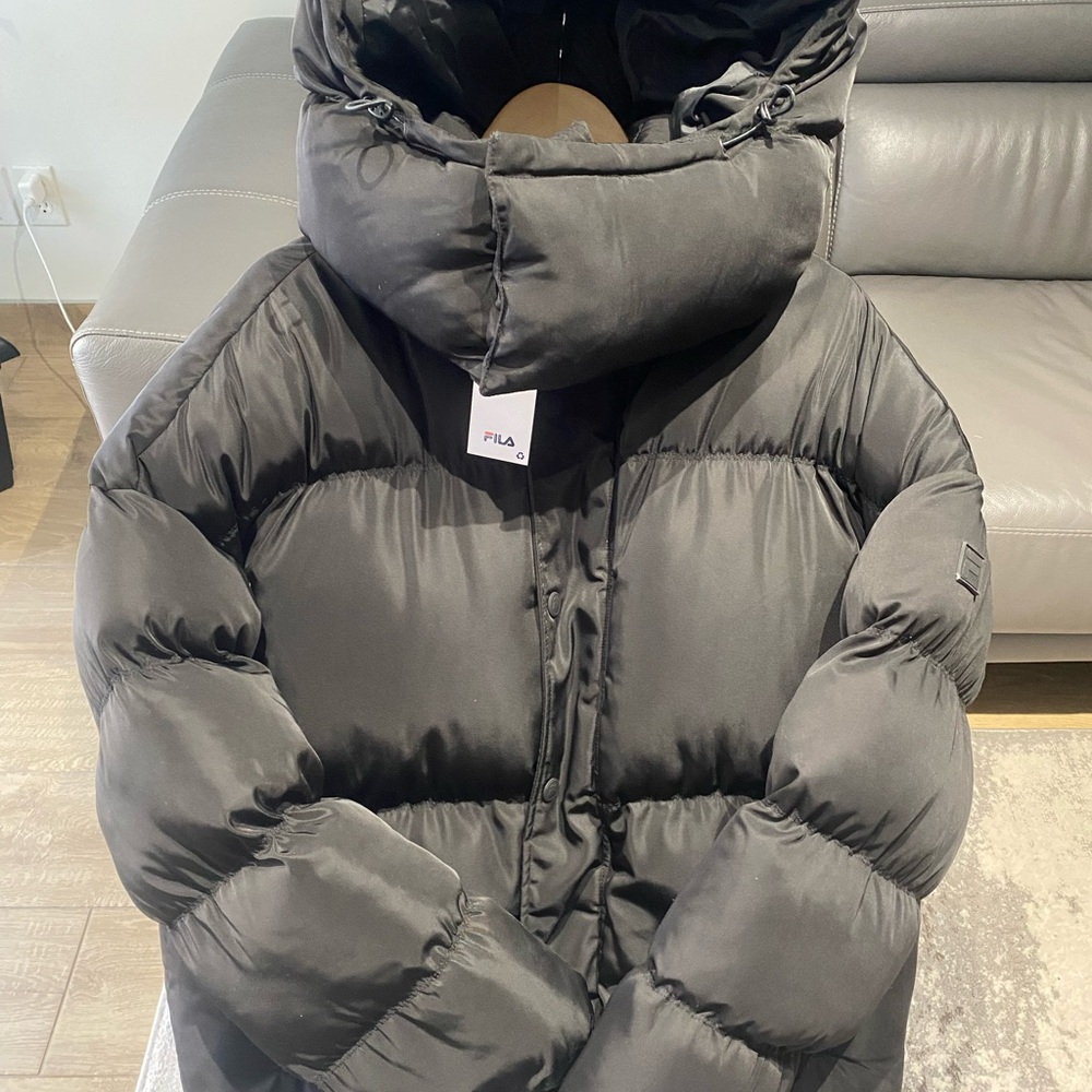 Fila Charcoal Quilted Puffer Coat